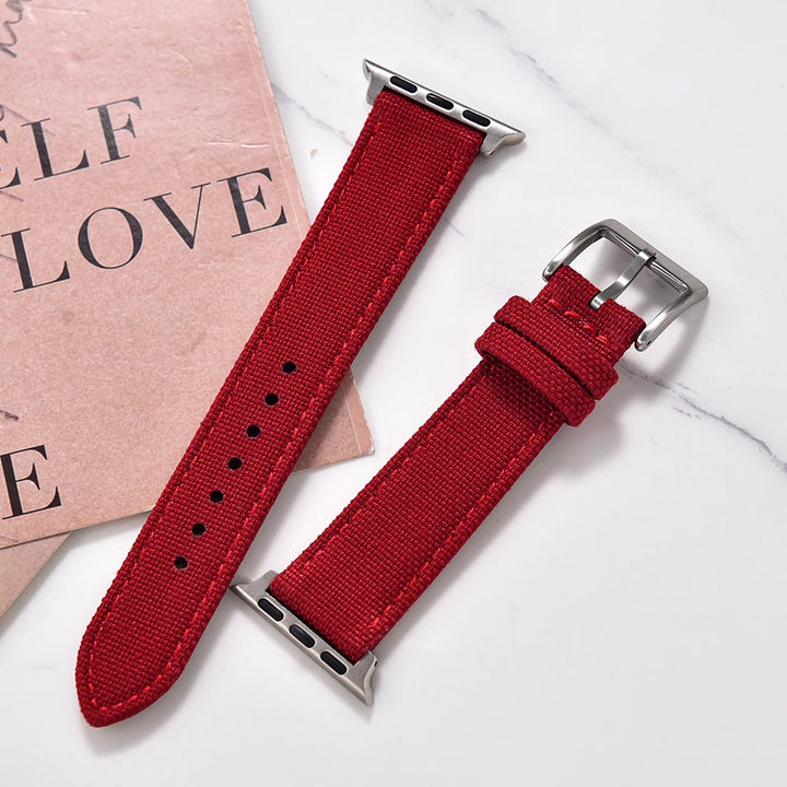 Sailcloth Leather Strap for Apple Watch (38-49mm)