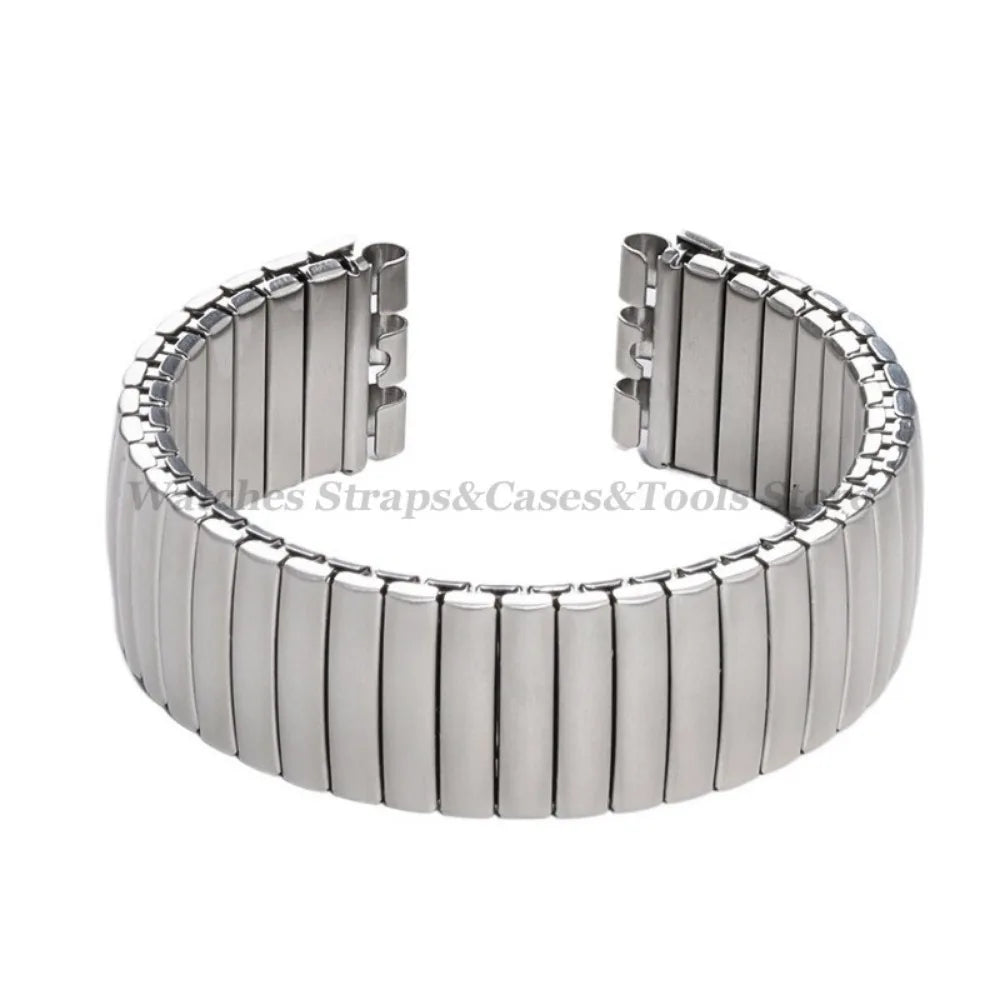 Elastic Metal Stretch Watch Band for Swatch – 17/20mm Stainless Steel
