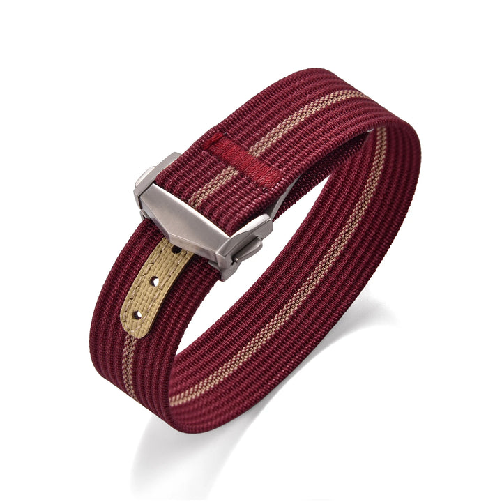 Ribbed Nylon & FKM Rubber Watch Strap – 18–22mm Folding Buckle for Omega, Tudor & Seiko
