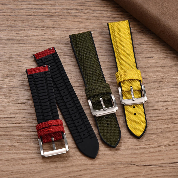 JUELONG New Design Sailcloth Rubber Strap Quick Release Waterproof Watch Bands 18mm 19mm 20mm 21mm 22mm Canvas Nylon Wristband