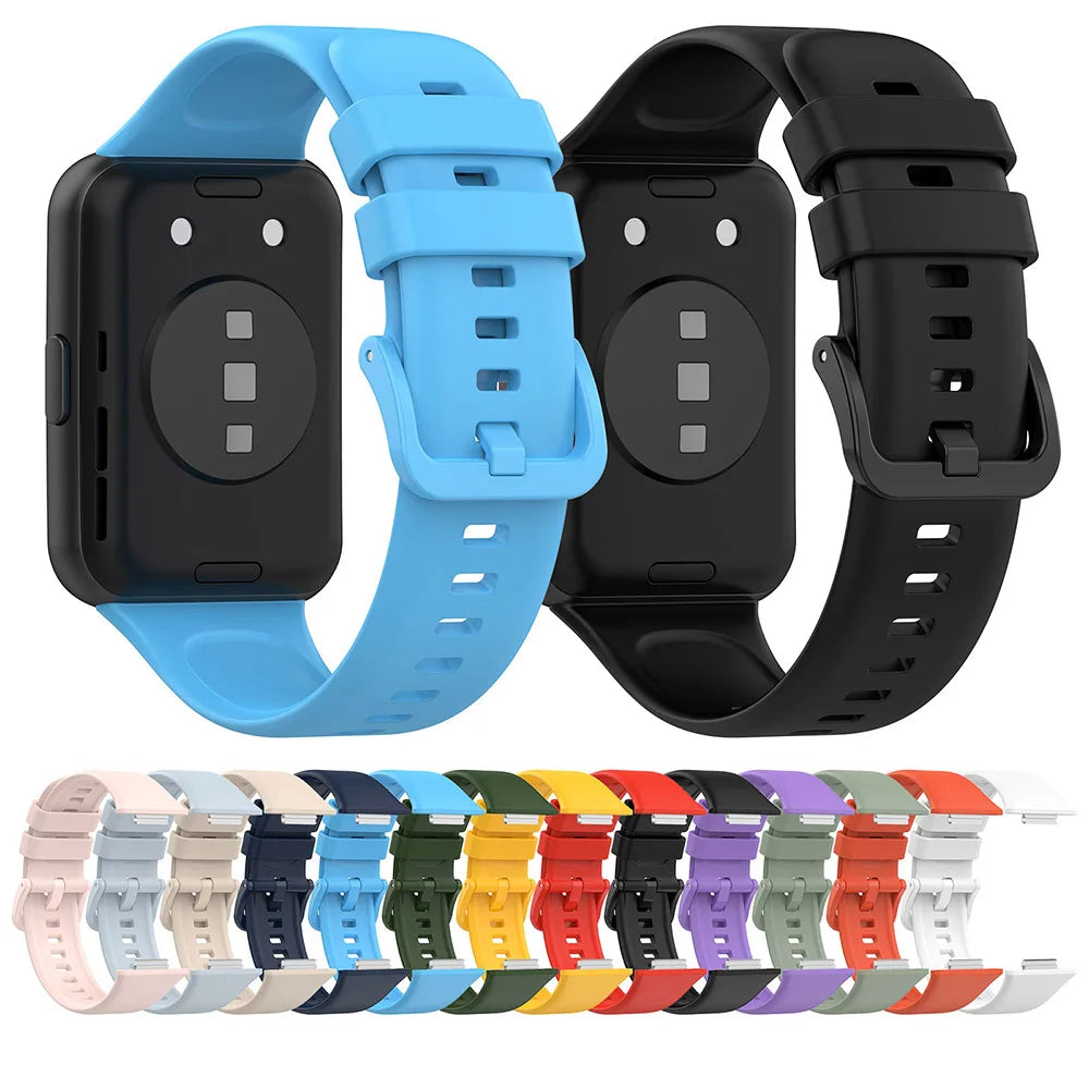 Silicone Strap with Transparent TPU Case for Huawei Watch Fit 2