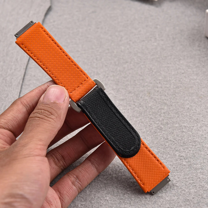 JUELONG For Richard Mille Elastic Nylon RM67 Model Fluorine Rubber Watch Band Men Ustomized FKM Sailcloth Rubber Strap Replace