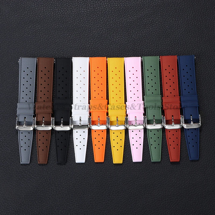 Tropical Silicone Watch Band Quick Release Strap 18mm 20mm 22mm for Oris for Seiko for Citizen Rubber Tropic Smart Watch Straps