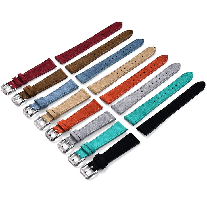 Vintage Suede Leather Watch Strap 18-22mm Quick Release for Omega, Seiko, Cartier, Tissot