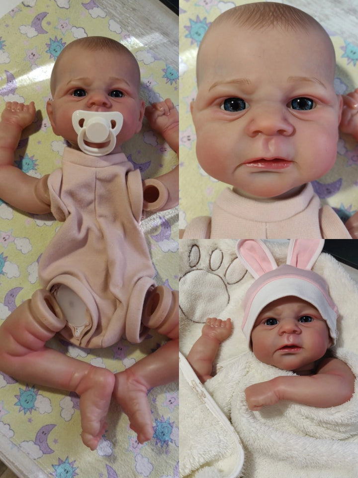 19″ Elijah Finished Reborn Baby Doll – Soft‑Touch Flexible Body with Painted Features & Eyes
