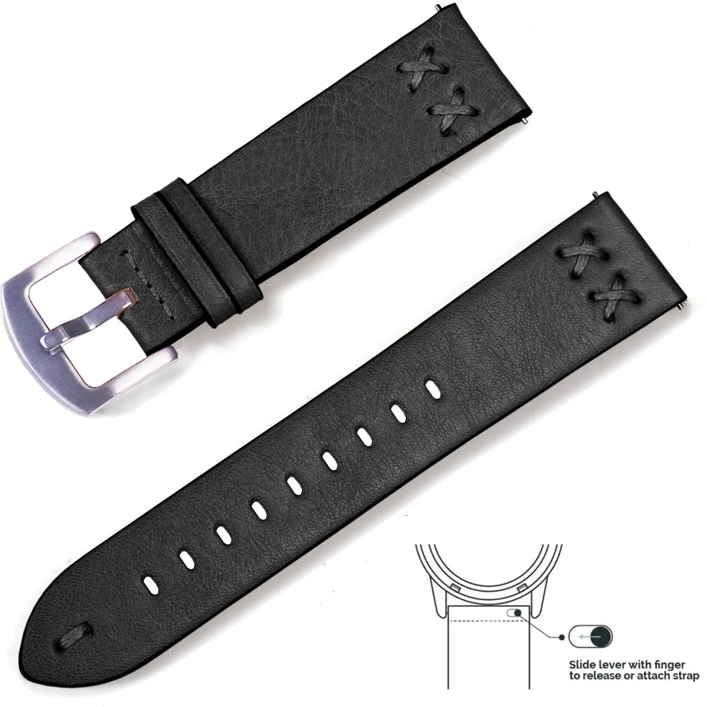 Vintage Genuine Leather Watch Strap 20/22mm