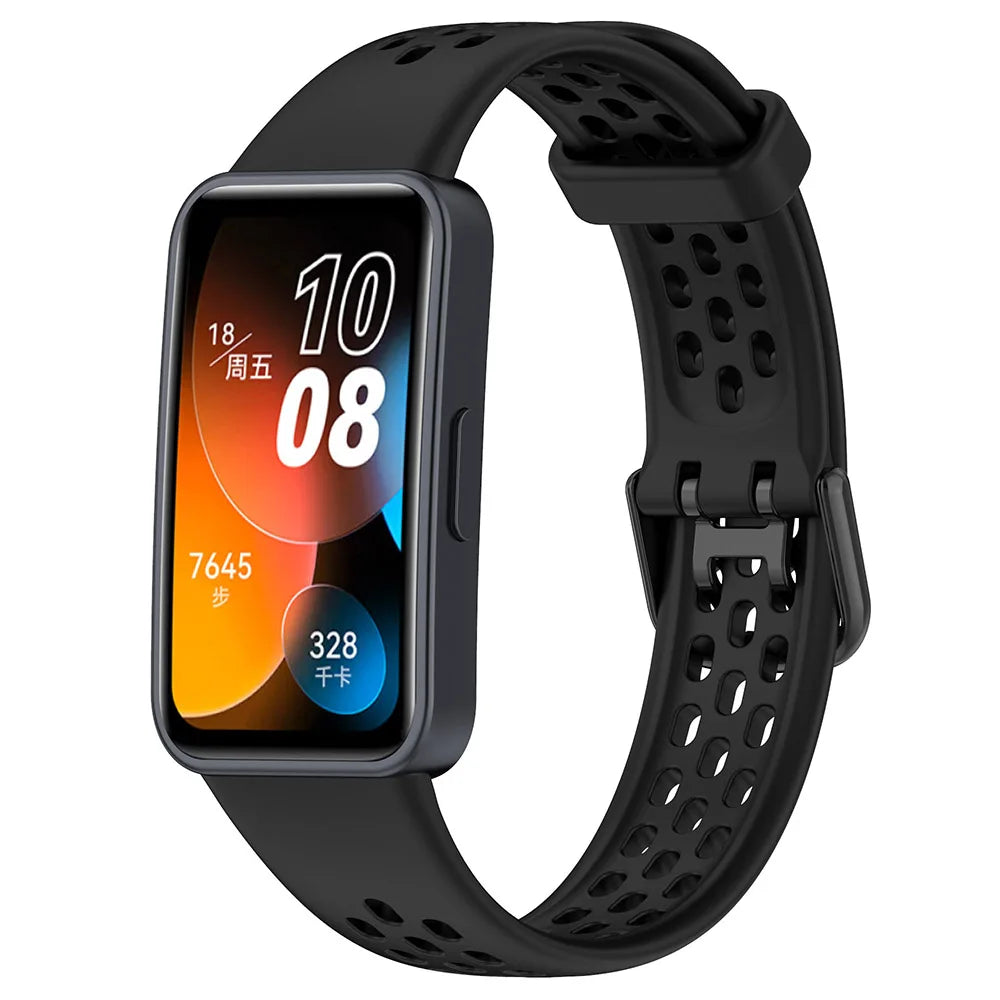 Breathable Silicone Watch Strap for Huawei Band 8/9/10
