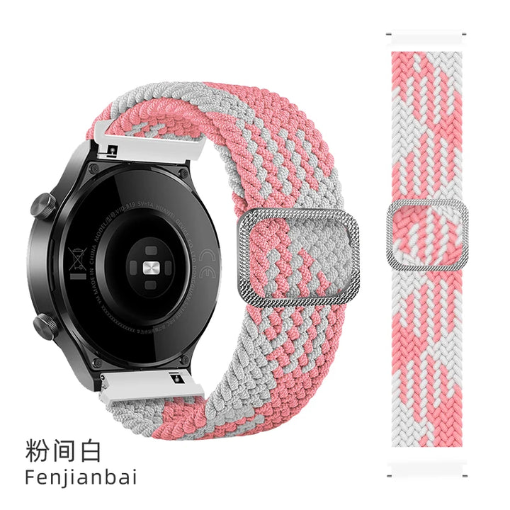 20/22mm Braided Nylon Strap for Realme Watch 2/3 & Amazfit Bip/GTS/GTR