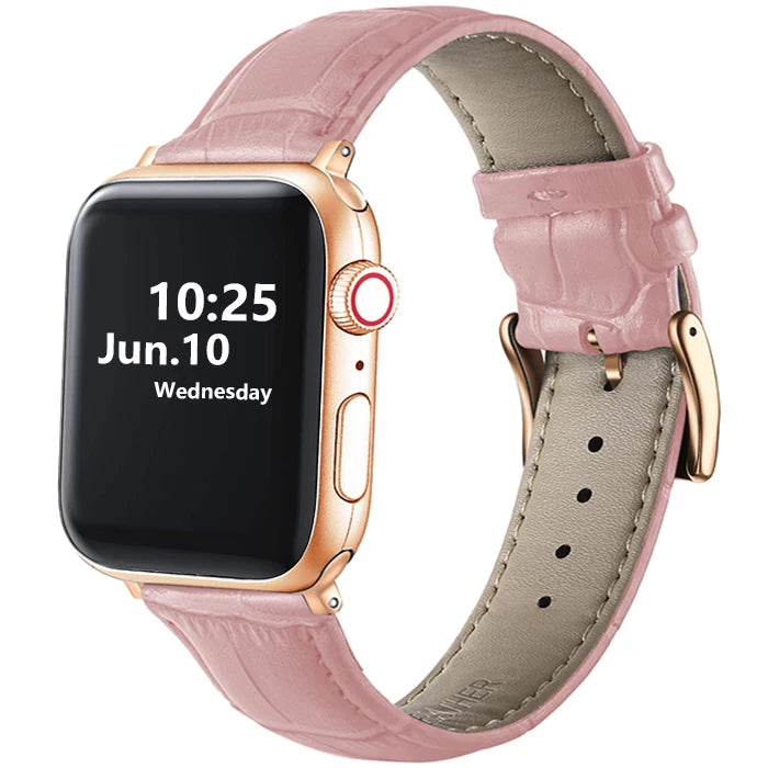 Leather Apple Watch Band (38/42mm, Series 3–6/SE Compatible)