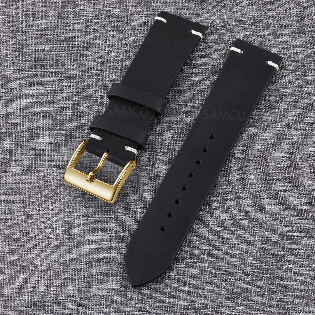 Vintage Top-Grain Leather Watch Strap (18–24mm)