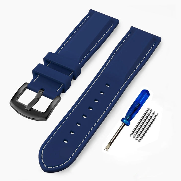 Silicone Rubber Watch Band 20–22mm (Soft & Comfortable Replacement)