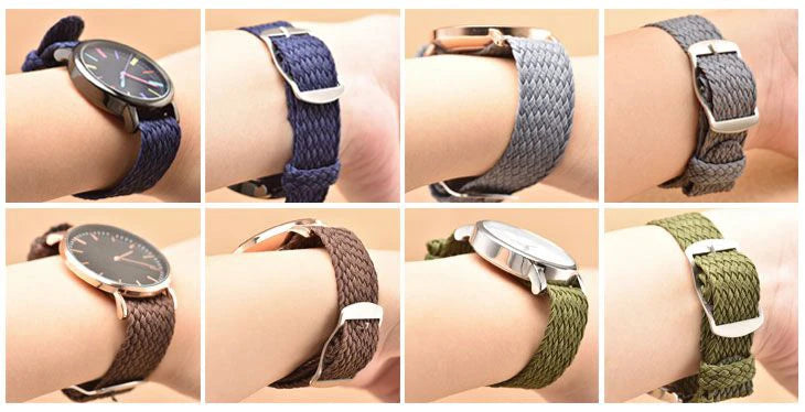 Nylon Weave Watch Strap for Perlon Watchband Wristband Women Men Bracelet Watch Accessories 14mm 16mm 18mm 20mm 22mm Sport Band