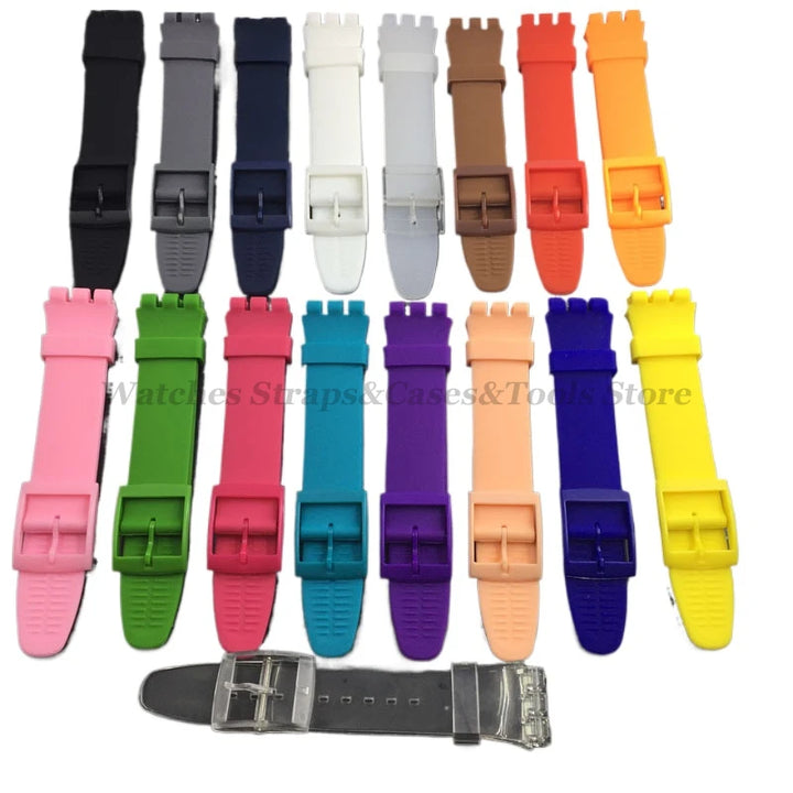 Soft Silicone Watch Strap – 16/17/19/20mm, Colorful Replacement with Tools