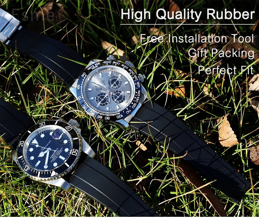 Flat Interface Silicone Watch Strap 20mm for Rolex Daytona & GMT 2