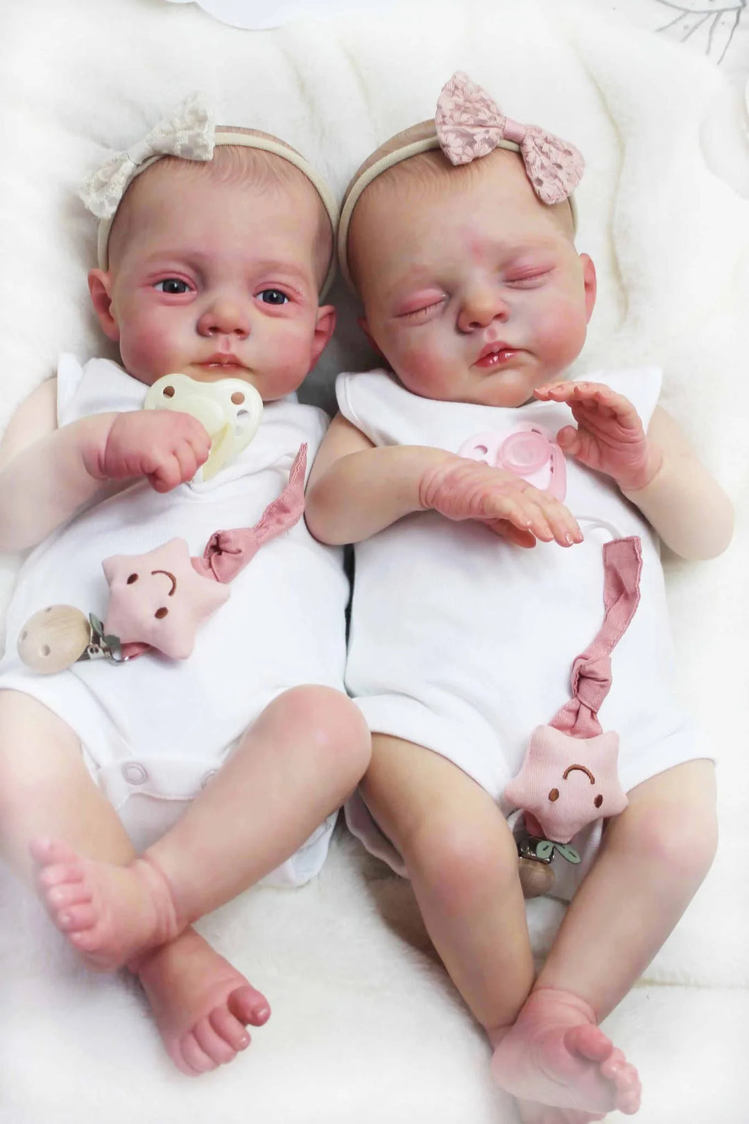 18″ Irys & Lily Reborn Twins – Handmade Lifelike Baby Dolls with 3D Skin & Multi‑Layer Painting