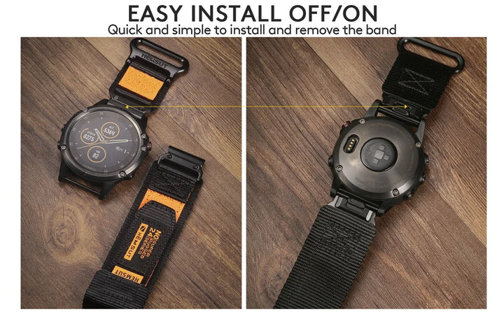 HEMSUT Nylon Quickfit Watch Strap – 20–26mm for Garmin Fenix & EPIX