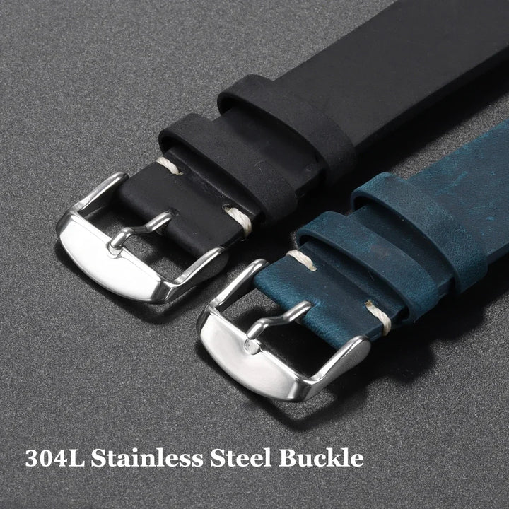 Calfskin Genuine Leather Watchbands Black Blue Watch Band 18mm 20mm 22mm 24mm Smartwatch Strap Dark Brown Watches Accessories