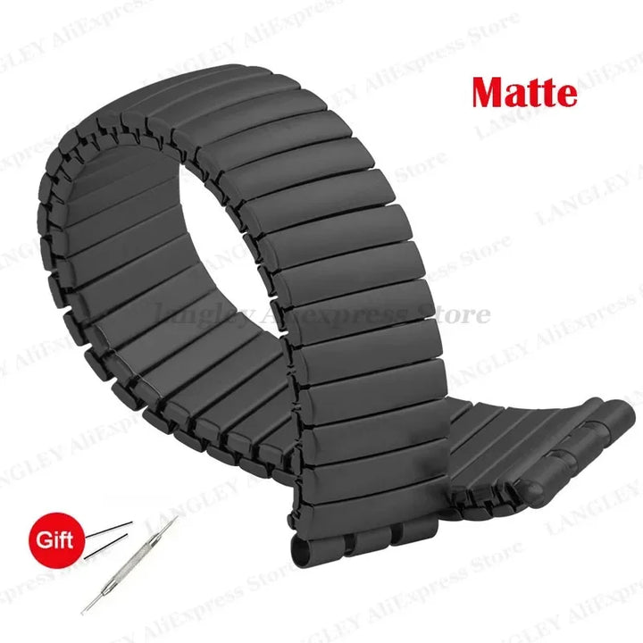 Elastic Metal Stretch Watch Band for Swatch – 17/20mm Stainless Steel