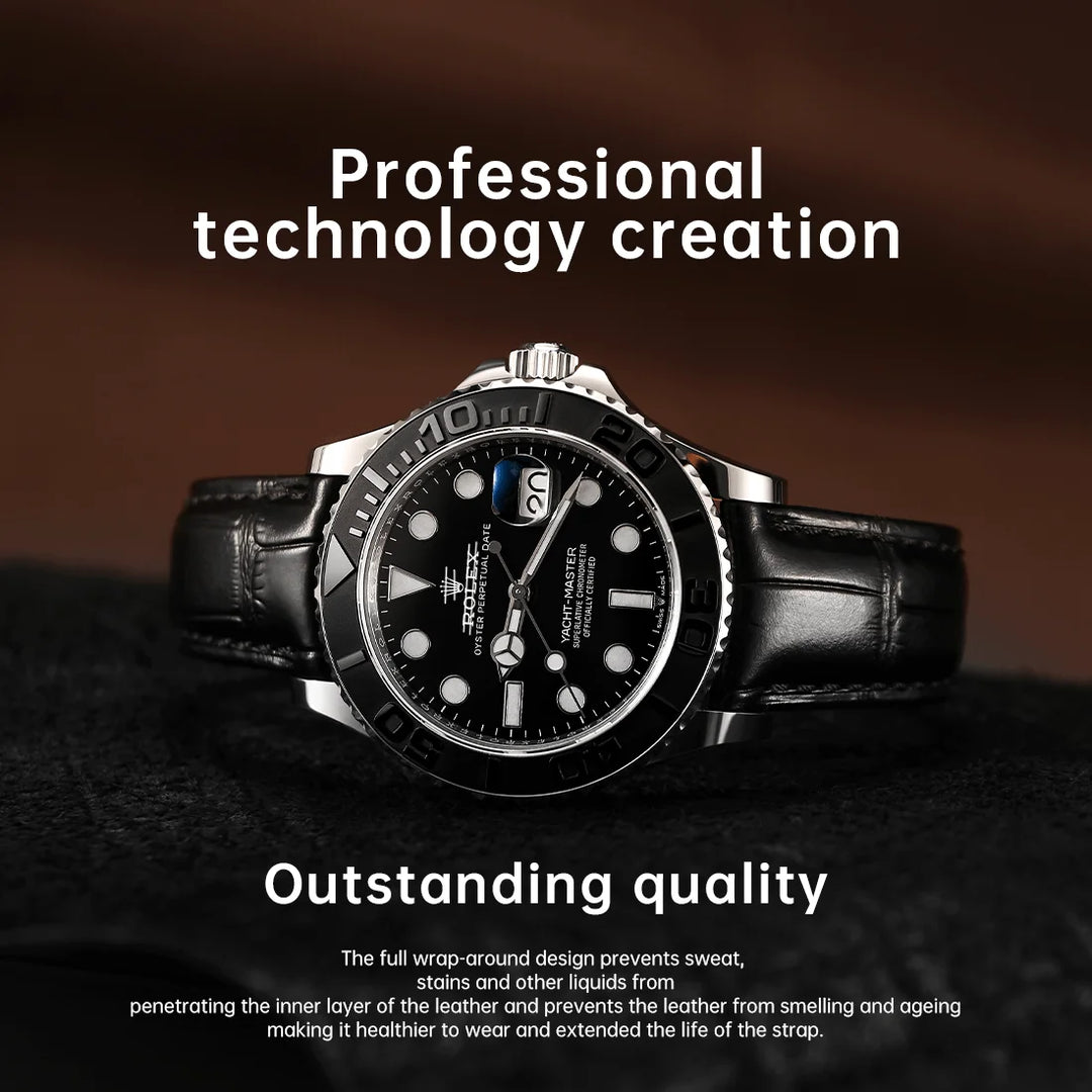 MAIKES Luxury Leather Watch Strap Quick Release Accessories For Rolex Omega IWC Watchbands Green 19mm 20mm 21mm 22mm Watch Band