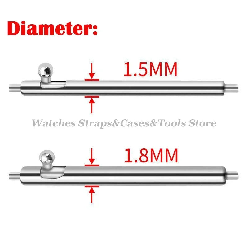 20‑Piece Quick-Release Watch Pins – 1.5/1.8mm, 12–24mm Spring Bars
