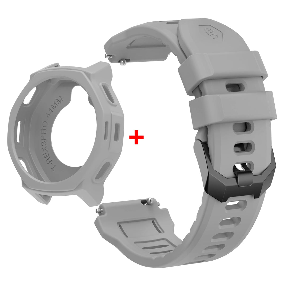 Silicone Strap with Protective Case for Amazfit T-Rex 3 Pro (44mm)