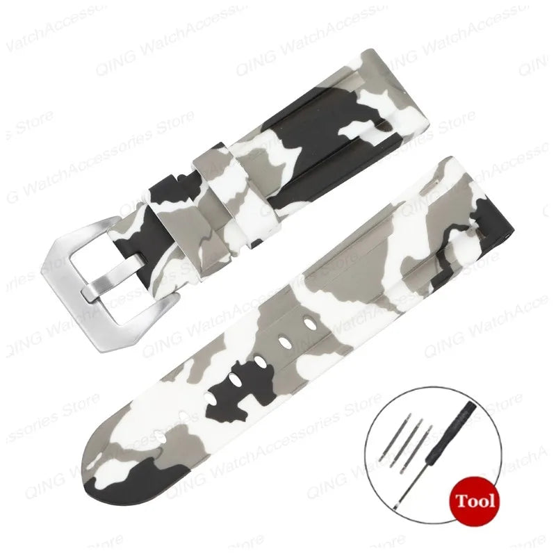 Universal Silicone Rubber Watch Strap – Sport Wristband (20-26mm)