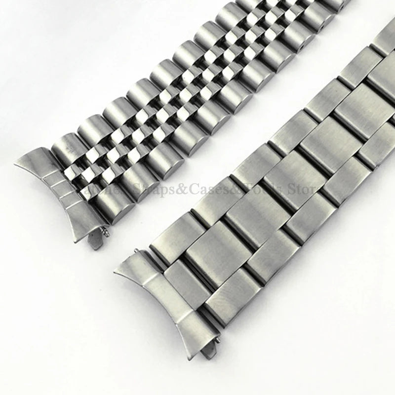 Stainless Steel Curved End Link – 18/22mm, for Seiko SKX007/009 Jubilee & Oyster