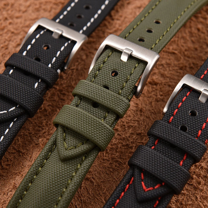Universal Sailcloth Watch Band 18mm 20mm22mm Sailcloth Leather Strap Qucik Release Bracelet Accessories for Omega for Seiko Belt