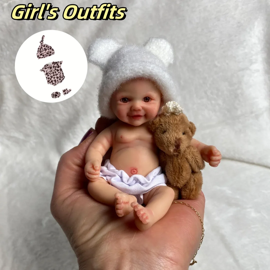 14–15 cm Cuddly Mini Palm Silicone Reborn Doll