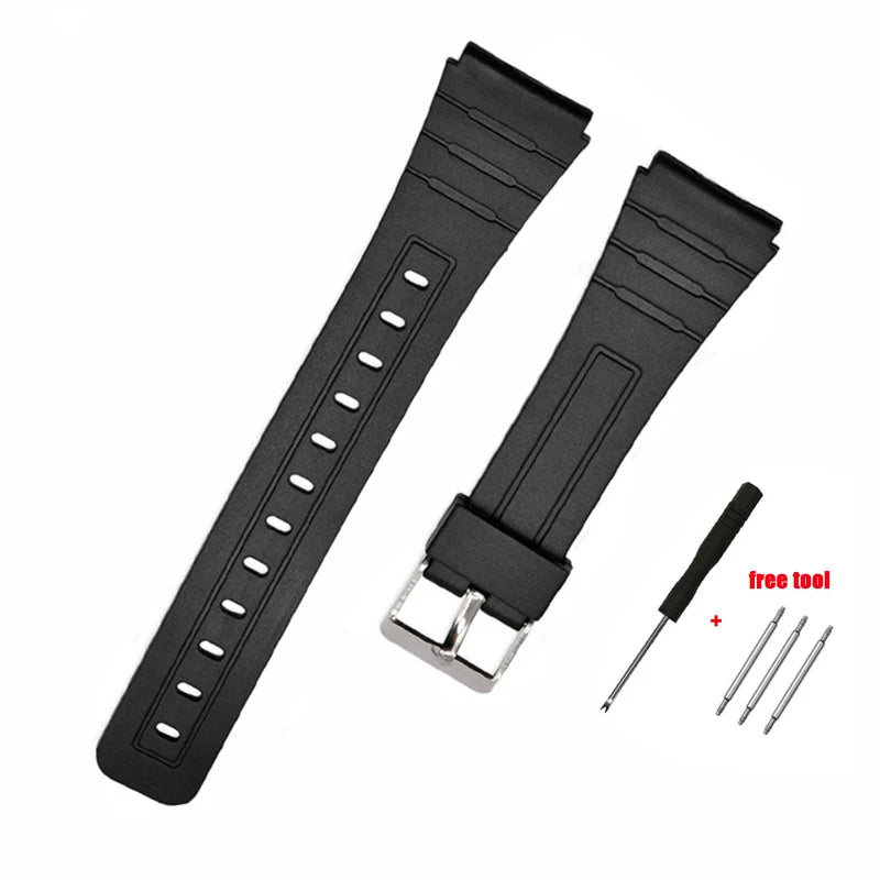 Silicone Watch Strap for Casio – 12–22mm, W800H/F91W/AE1200 Series
