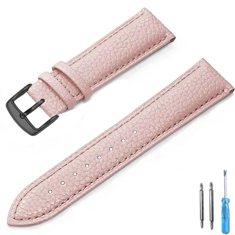 Genuine Leather Watch Band 12mm 14mm 16mm 18mm 20mm Watch Strap for Man Women High-quality Wrist Watchband + Tool