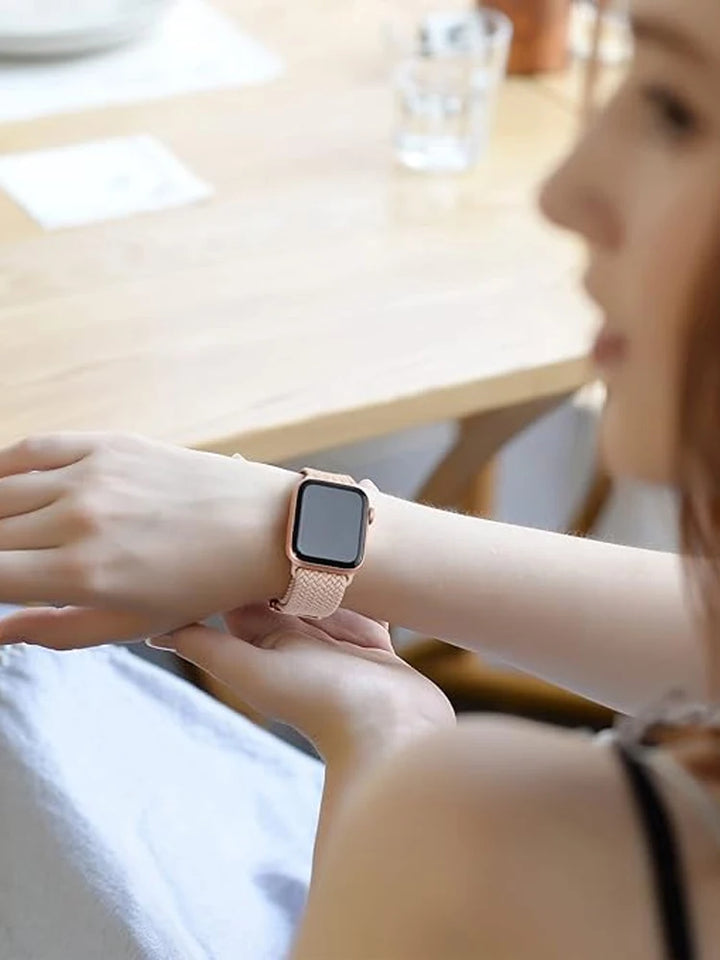 Strap for Apple Watch band 44mm 45mm 49mm 42mm 40 41 46mm Elastic Braided Solo bracelet correa Series 9 10 11 8 7 6 5 SE Ultra 3