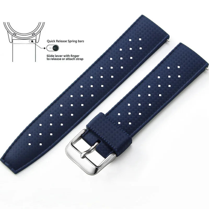 Tropical Silicone Watch Band 18–22mm (Quick Release)