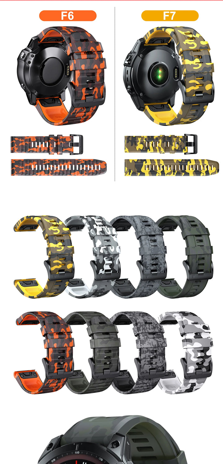 EasyFit Silicone Watch Strap 22/26mm Quick Release for Garmin Fenix & Epix Pro Gen2