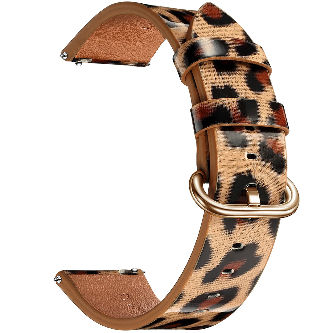 Leopard Print Leather Watch Band 20/22mm (Quick Release)
