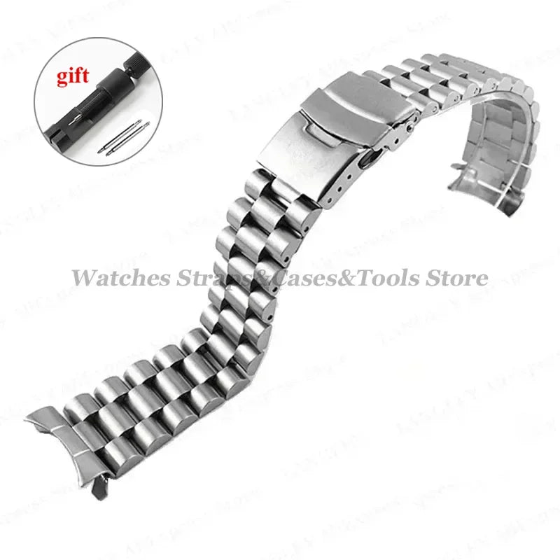 22mm Diving Steel Metal Straps For Casio for Duro MDV107 MDV106 Watch Wristbands Bracelet Stainless Steel Watchband Replacement