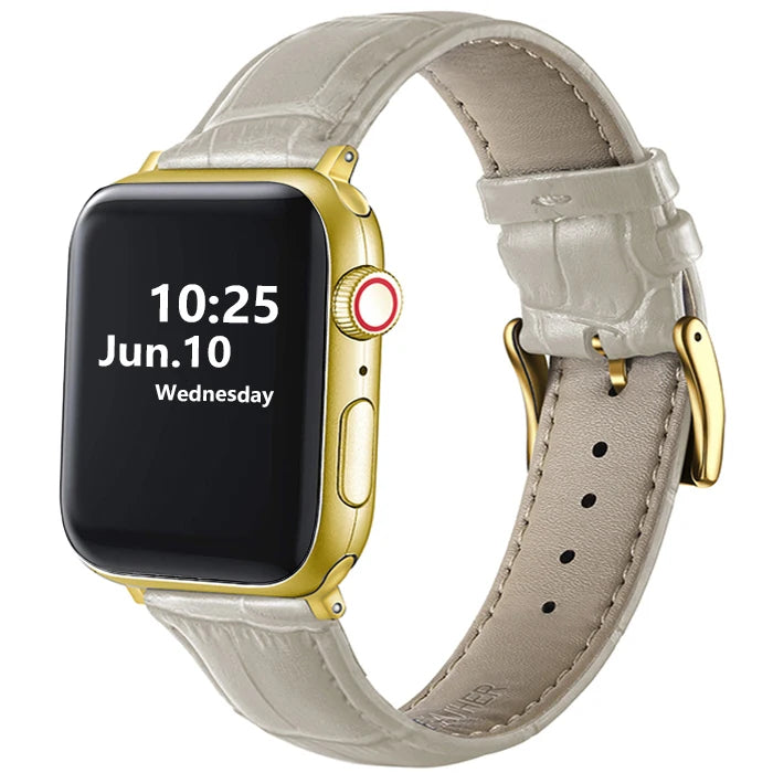 Leather Apple Watch Band (38/42mm, Series 3–6/SE Compatible)
