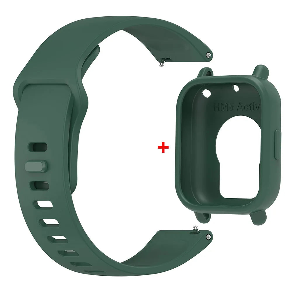 Silicone Strap with Protective Case for Redmi Watch 5 Active