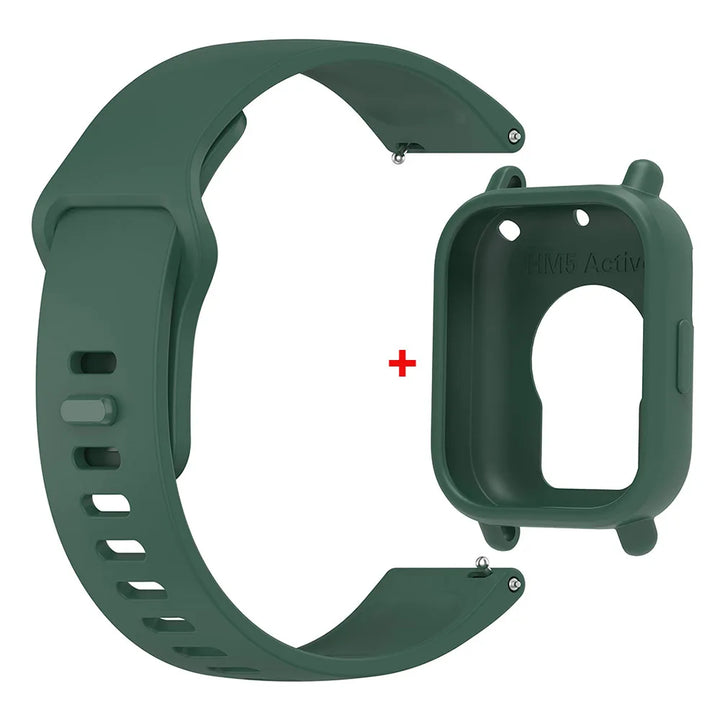 Silicone Strap with Protective Case for Redmi Watch 5 Active