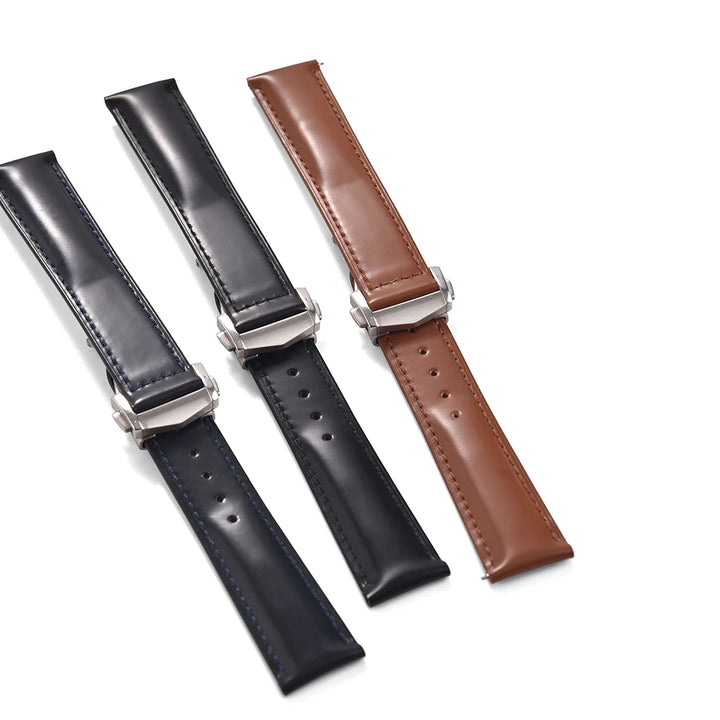 Cowhide Leather Strap Folding Buckle 19mm 20mm 21mm 22mm for Omega Seamaster Universal Leather Watch Band Watch Accessories Men