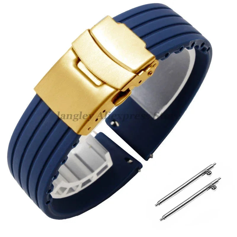 18mm 20mm 22mm 24mm Quick Release Silicone Watchband for Huawei Watch GT4/GT3 46mm for Seiko for Omega for Fossil Rubber Straps