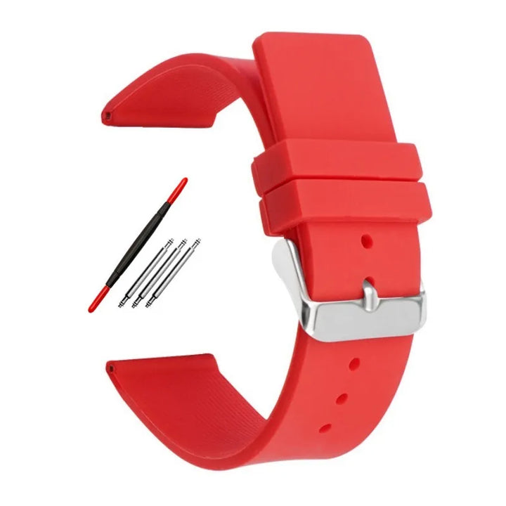 Silicone Watch Strap – 12–24mm, Soft Rubber for Seiko & Huawei GT Series