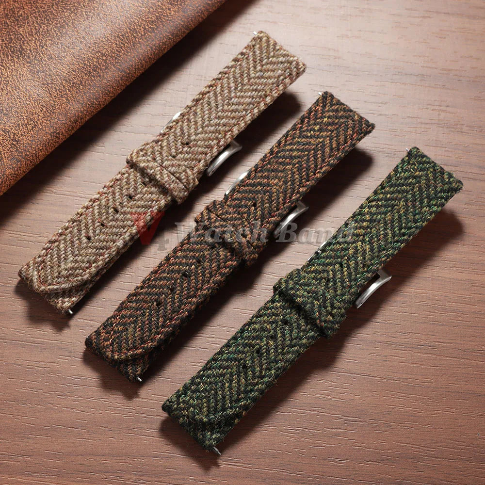 Vintage Cowhide Nylon Watch Strap 18/20/22mm