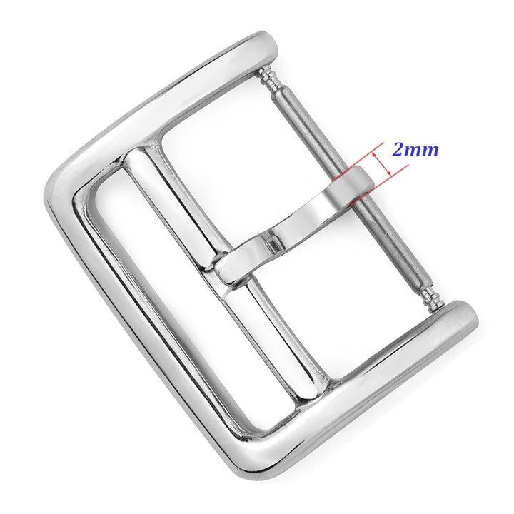 Stainless Steel Metal Watch Buckle 12–22mm (Polished, Silver/Black/Rose Gold)