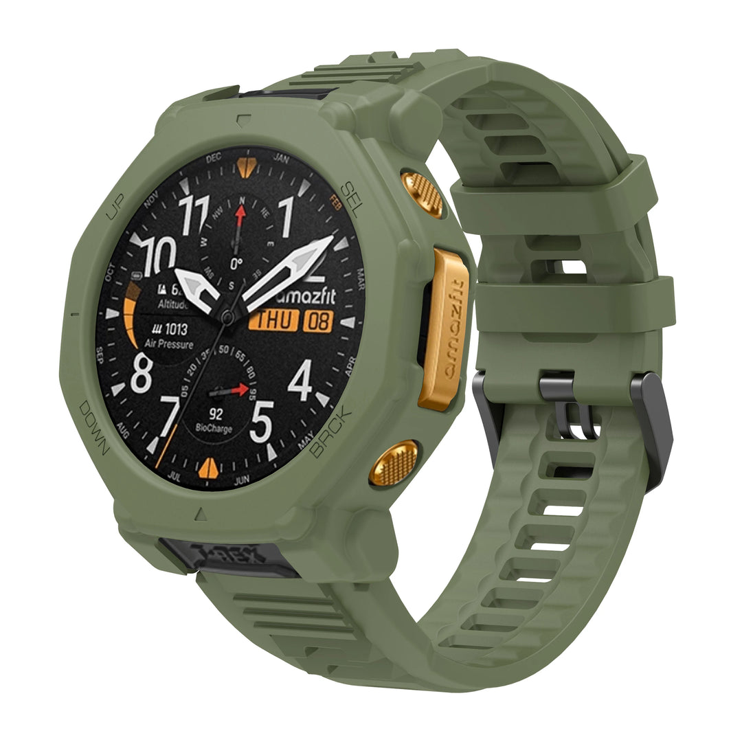Silicone Strap & Protective Case for Amazfit T-Rex 3 Pro – 48mm Replacement Band