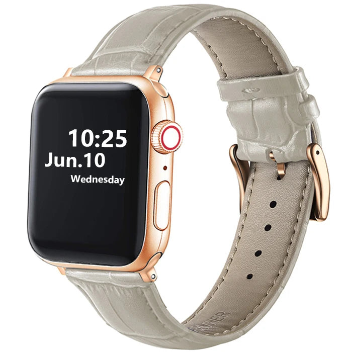 Leather Apple Watch Band (38/42mm, Series 3–6/SE Compatible)
