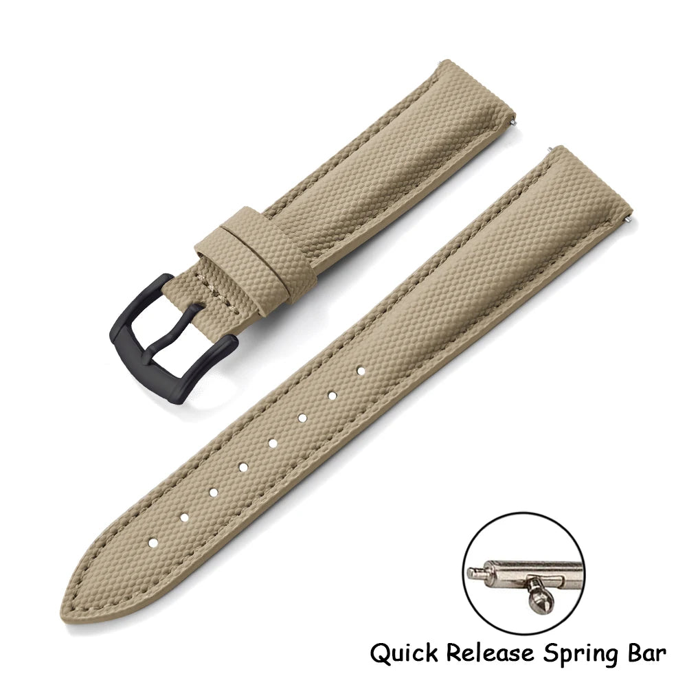 Sailcloth Nylon Watch Strap 18 19 20 22mm Qucik Release Leather Watch Band Universal Sports Bracelet for Cartier Omega Belt Band