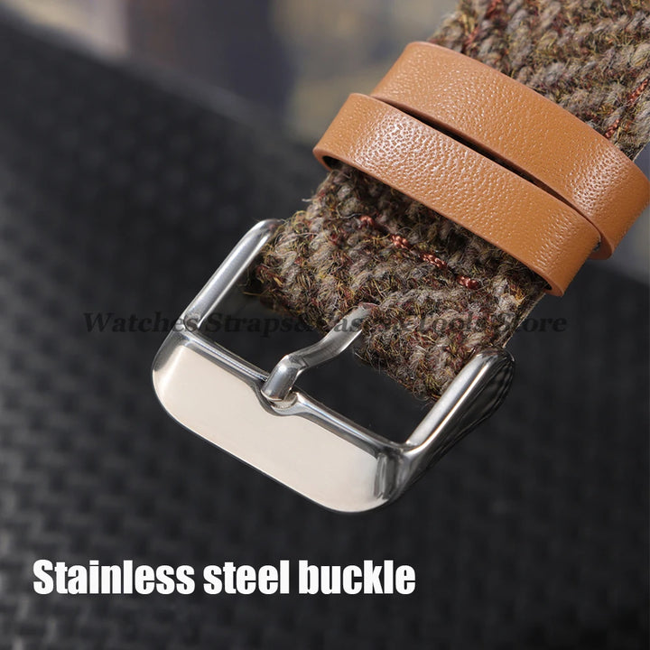 Vintage Leather Nylon Strap (18–22mm) – Quick Release Replacement