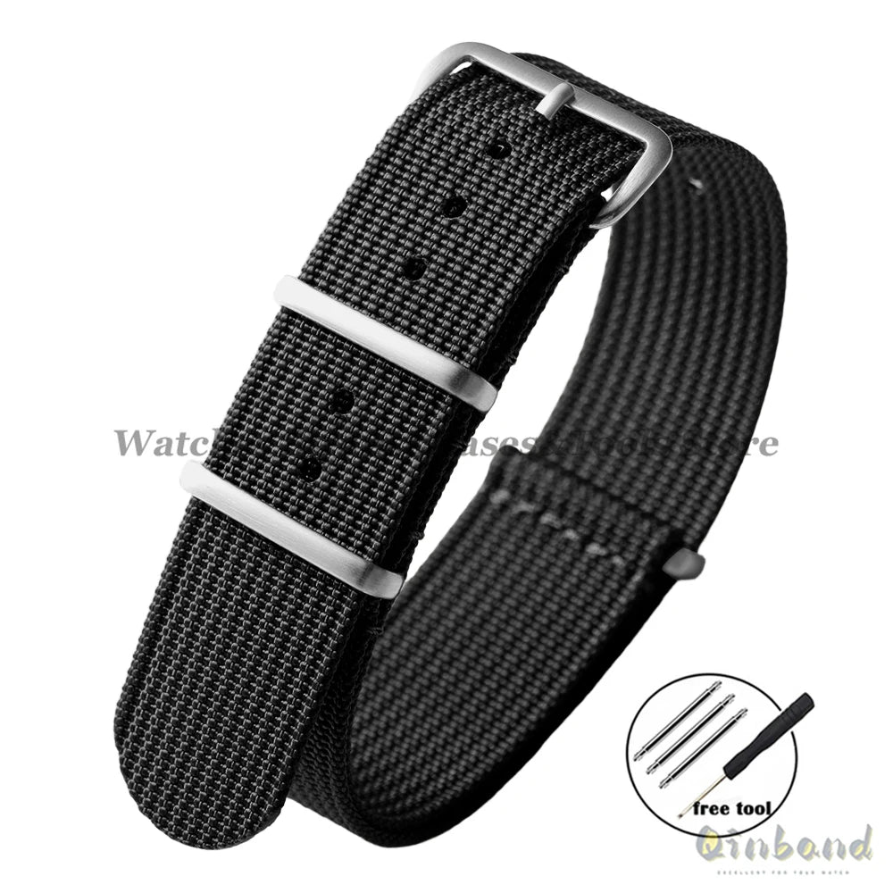 Ribbed Strap Ballistic Fabric Watch Strap Replacement 18mm 19mm 20mm 22mm for Samsung Galaxy Watch7/6/5/4 Quality Nylon Bracelet