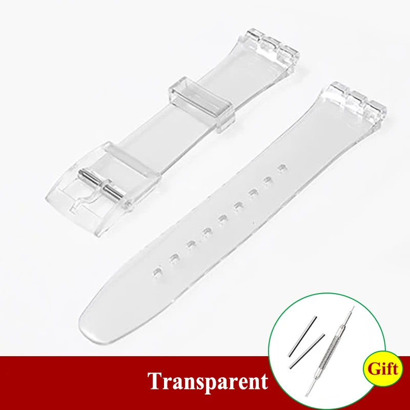 Soft Silicone Colorful Watch Strap for Swatch – 16-20mm with Tool